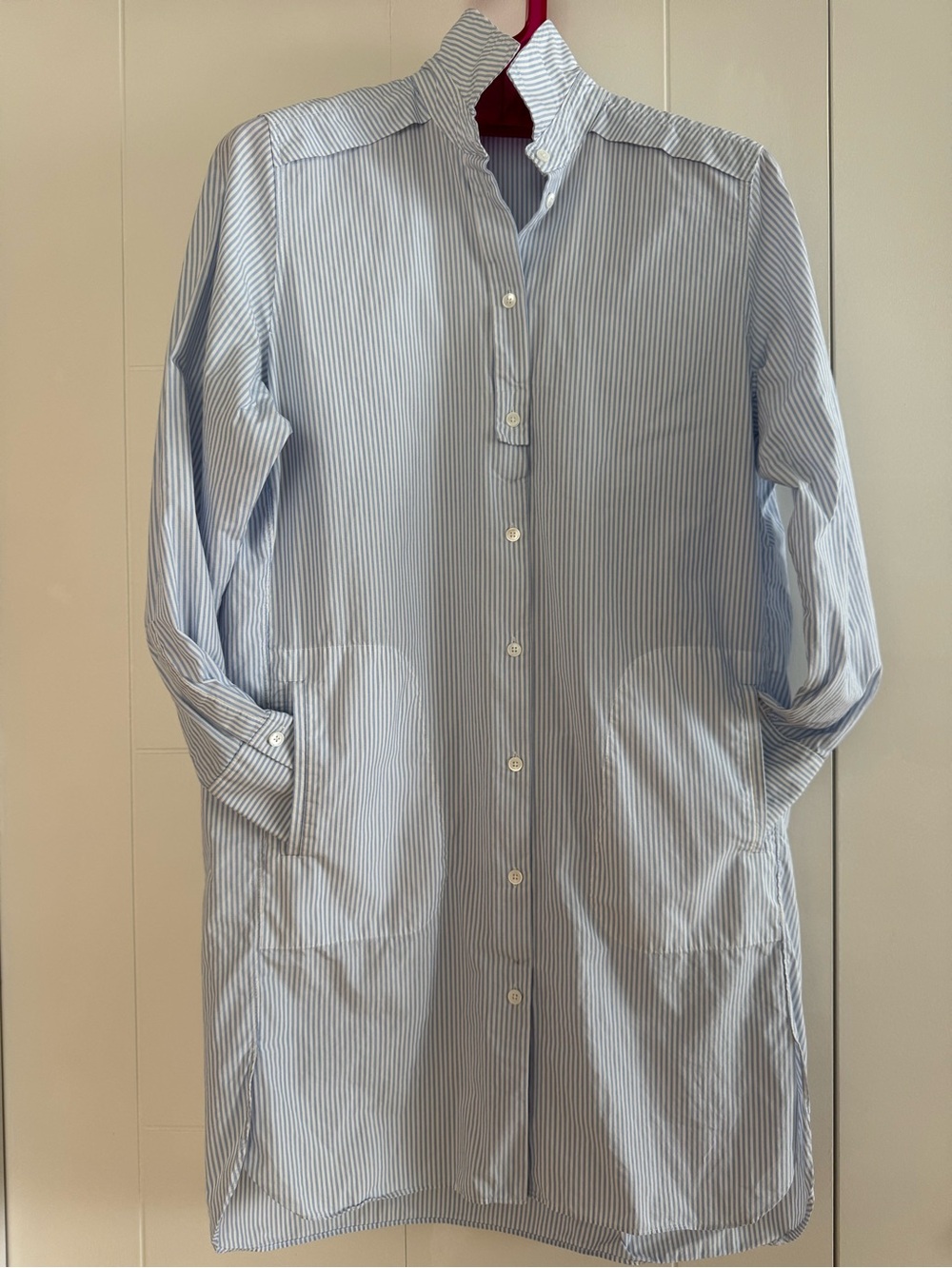 DRYKORN Light Blue Pinstripe Shirt Dress - Size L